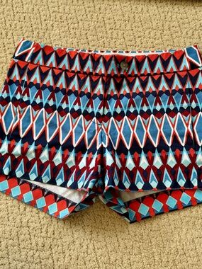 J Crew Multi Color Geometric Design Shorts Size 00